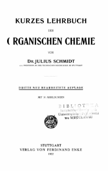 Kurzes Lehrbuch der organischen Chemie