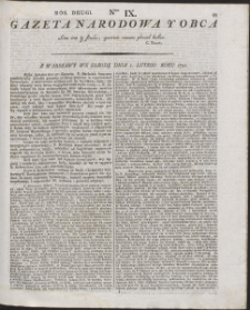 Gazeta Narodowa Y Obca. R. 1792 Nr 9