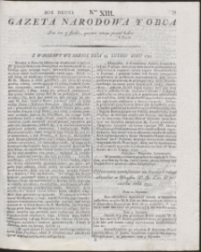 Gazeta Narodowa Y Obca. R. 1792 Nr 13