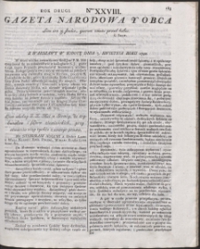 Gazeta Narodowa Y Obca. R. 1792 Nr 28