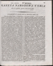 Gazeta Narodowa Y Obca. R. 1792 Nr 34