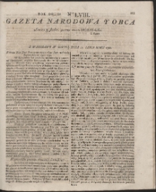 Gazeta Narodowa Y Obca. R. 1792 Nr 58