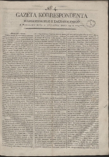Gazeta Korrespondenta Warszawskiego i Zagranicznego. R. 1799 Nr 4