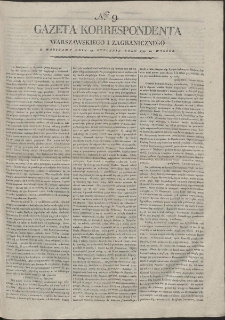 Gazeta Korrespondenta Warszawskiego i Zagranicznego. R. 1799 Nr 9