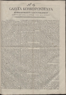 Gazeta Korrespondenta Warszawskiego i Zagranicznego. R. 1799 Nr 15