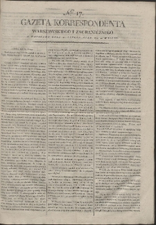 Gazeta Korrespondenta Warszawskiego i Zagranicznego. R. 1799 Nr 17