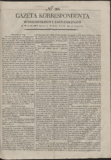Gazeta Korrespondenta Warszawskiego i Zagranicznego. R. 1799 Nr 20