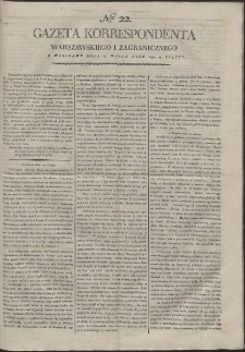 Gazeta Korrespondenta Warszawskiego i Zagranicznego. R. 1799 Nr 22