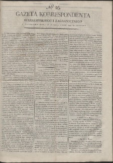 Gazeta Korrespondenta Warszawskiego i Zagranicznego. R. 1799 Nr 25
