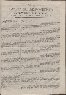 Gazeta Korrespondenta Warszawskiego i Zagranicznego. R. 1799 Nr 29