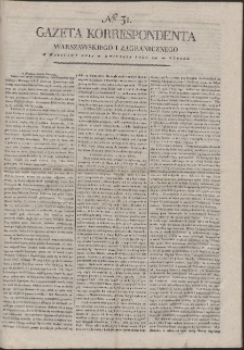 Gazeta Korrespondenta Warszawskiego i Zagranicznego. R. 1799 Nr 31
