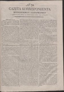 Gazeta Korrespondenta Warszawskiego i Zagranicznego. R. 1799 Nr 32