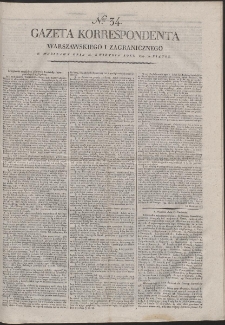 Gazeta Korrespondenta Warszawskiego i Zagranicznego. R. 1799 Nr 34