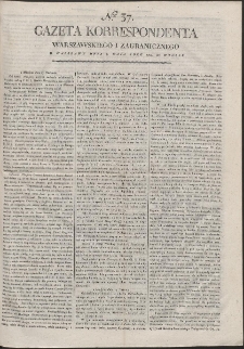 Gazeta Korrespondenta Warszawskiego i Zagranicznego. R. 1799 Nr 37
