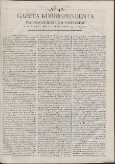 Gazeta Korrespondenta Warszawskiego i Zagranicznego. R. 1799 Nr 40