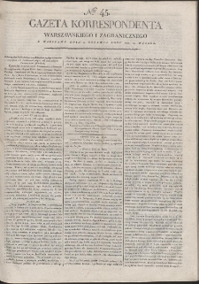Gazeta Korrespondenta Warszawskiego i Zagranicznego. R. 1799 Nr 45