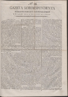 Gazeta Korrespondenta Warszawskiego i Zagranicznego. R. 1799 Nr 58