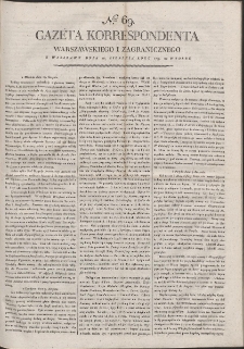 Gazeta Korrespondenta Warszawskiego i Zagranicznego. R. 1799 Nr 69