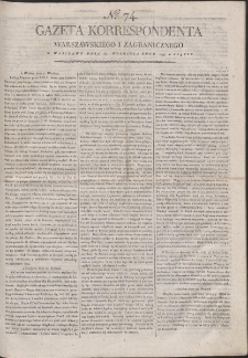 Gazeta Korrespondenta Warszawskiego i Zagranicznego. R. 1799 Nr 74