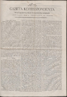 Gazeta Korrespondenta Warszawskiego i Zagranicznego. R. 1799 Nr 75