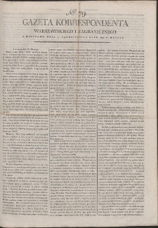 Gazeta Korrespondenta Warszawskiego i Zagranicznego. R. 1799 Nr 79