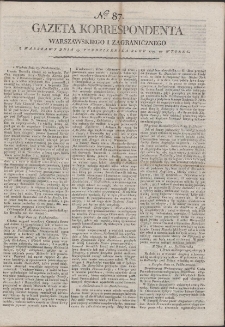 Gazeta Korrespondenta Warszawskiego i Zagranicznego. R. 1799 Nr 87