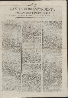 Gazeta Korrespondenta Warszawskiego i Zagranicznego. R. 1799 Nr 97
