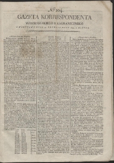 Gazeta Korrespondenta Warszawskiego i Zagranicznego. R. 1799 Nr 104