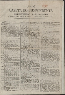 Gazeta Korrespondenta Warszawskiego i Zagranicznego. R. 1799 Nr 105