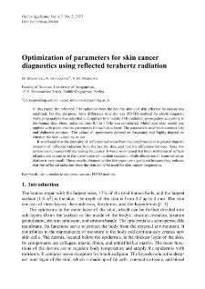 Optimization of parameters for skin cancer diagnostics using reflected terahertz radiation