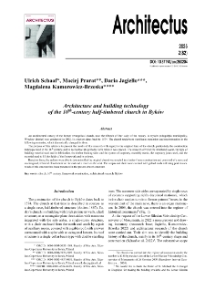 Architecture and building technology of the 16th-century half-timbered church in Byków