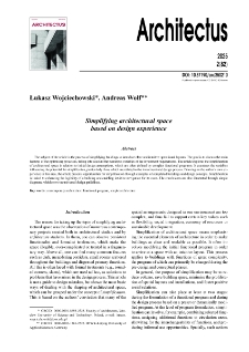 Simplifying architectural spacebased on design experience