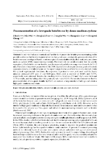 Preconcentration of a low-grade betafite ore by dense medium cyclone