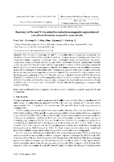 Recovery of Fe and V via selective reduction–magnetic separation of vanadium-titanium magnetite concentrate