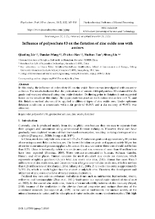 Influence of polysorbate 80 on the flotation of zinc oxide ores with amines