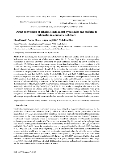 Direct conversion of alkaline earth metal hydroxides and sulfates to carbonates in ammonia solutions
