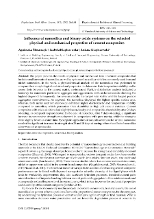 Influence of nanosilica and binary oxide systems on the selected physical and mechanical properties of cement composites