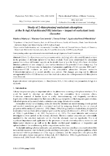Study of 2&ndash;thiocytosine/ surfactant adsorption at the R-AgLAFe/chlorate(VII) interface &ndash; impact of surfactant ionic character