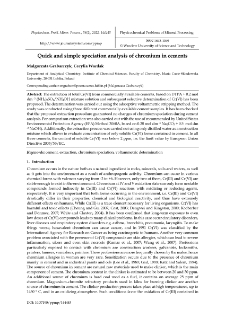 Quick and simple speciation analysis of chromium in cements