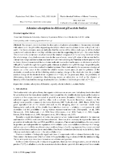 Adenine adsorption in different pH acetate buffer