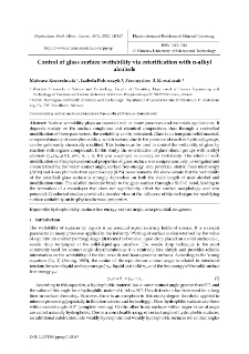 Control of glass surface wettability via esterification with n-alkyl alcohols