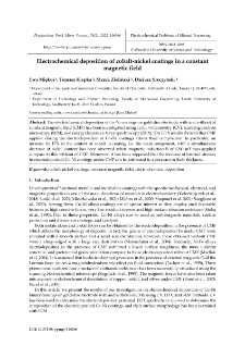 Electrochemical deposition of cobalt-nickel coatings in a constant magnetic field