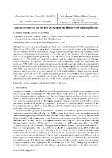 Arsenate removal on the ion exchanger modified with cerium(III) ions