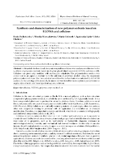 Synthesis and characterization of new polymer sorbents based on EGDMA and cellulose