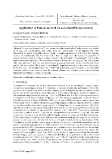 Application of Pyrolox sorbent for vanadium(V) ions removal