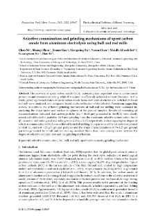 Selective comminution and grinding mechanisms of spent carbon anode from aluminum electrolysis using ball and rod mills
