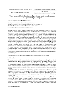 Comparison of flash flotation and gravity separation performance in a greenfield gold Project