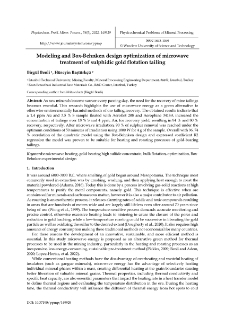 Modeling and Box-Behnken design optimization of microwave treatment of sulphidic gold flotation tailing
