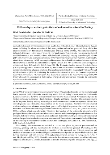 Diffuse-layer surface potentials of colemanites mined in Turkey