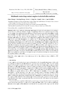 Multiscale water drop contact angles at selected silica surfaces